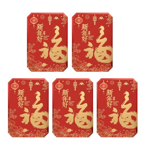 5 x Chinesische Neujahrsgrußkarten, Jahr der Schlange, Einladungskarte für Festival, Feier, Frühlingsfest 5 x Chinesische Neujahrsgrußkarten, Jahr der Schlange, Einladungskarte für Festival, Feier, Frühlingsfest von Qsvbeeqj