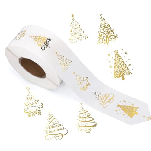 500 Stück Weihnachtsbaum-Aufkleber, transparente Siegeletiketten für Boxen, Karten, Umschläge und Basteldekorationen, dekorative Aufkleber, Frohe Weihnachten, Aufkleber, Briefumschlag, Dichtungen für 500 Stück Weihnachtsbaum-Aufkleber, transparente Siegeletiketten für Boxen, Karten, Umschläge und Basteldekorationen, dekorative Aufkleber, Frohe Weihnachten, Aufkleber, Briefumschlag, Dichtungen für von Qsvbeeqj