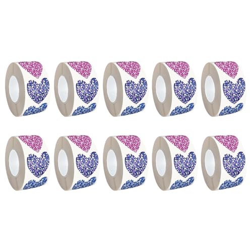 5000 PCS Buntes Herz/Stern Aufkleber Kleber Wickel Label Für Scrapbooking Journal Notebook Verpackung Seal Sticker Kinder Belohnungsaufkleber von Qsvbeeqj