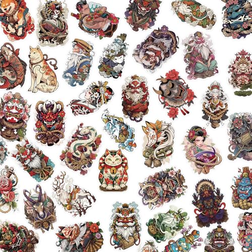 50pcs Traditioneller Und Moderner Japanischer Tätowierer Aufkleber Pet Decal Cartoon Aufkleber Für Veranstaltungen Und Alltägliches Tragen Traditionelles Japanisches Design von Qsvbeeqj