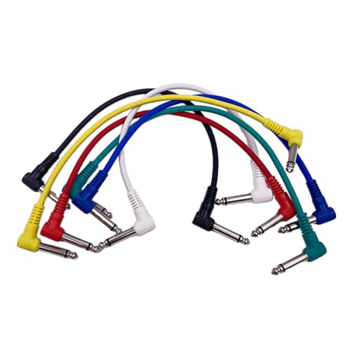 6 x Gitarren-Pedalkabel, Effektkabel, E-Gitarren-Anschlusskabel für Pedalboard von Qsvbeeqj