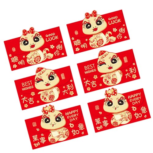 6pcs Neujahr Rötung Pakete Cartoon Schlangenjahr Themenumschläge Multifunktionales Chinesisches Zodiacs Geldpapierbeutel 6pcs Neujahr Rötung Pakete Cartoon Schlangenjahr Themenumschläge Multifunktionales Chinesisches Zodiacs Geldpapierbeutel von Qsvbeeqj