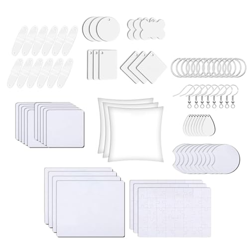82 Stück Acrylscheiben für handgefertigte und Projekte, Sublimationsrohlinge, Wärmeübertragung, Schmuckherstellung, Zubehör 82 Stück Acrylscheiben für handgefertigte und Projekte, Sublimationsrohlinge, Wärmeübertragung, Schmuckherstellung, Zubehör von Qsvbeeqj