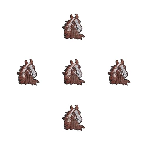 Aufnäher zum Aufbügeln, Motiv: Pferdekopf, Tierreparatur, Ponys, Stickerei, für Kleidung, Tasche, Dekoration, Pony-Kopf, Aufnäher von Qsvbeeqj