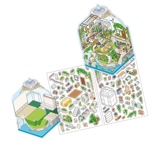 Cartoon Landscape Sticker Scrapbook Sticker 2.5D Szene Aufkleber Aufkleber Ästhetischer Aufkleber Scrapbooking Supplies Geschenk Dekoratives Aufkleber Sammelkleber Aufkleber Cartoon Aufkleber von Qsvbeeqj