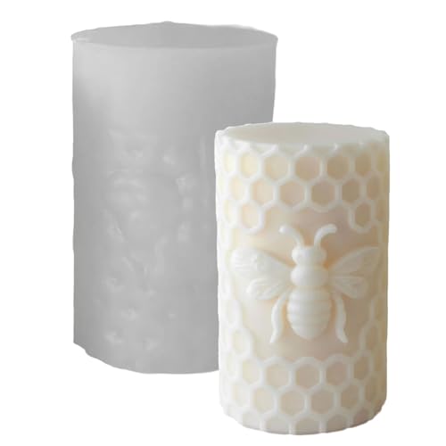 Geprägte Zylinder-Silikonformen für Epoxidharz, Seifenherstellung und Heimdekoration, Bastelprojekte, Silikon-Wabenformen von Qsvbeeqj