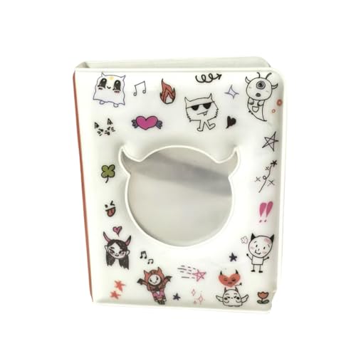 Kleines Fotoalbum, 7,6 cm, einzigartiges Cartoon-Design mit Teufelsausschnitt, Reisespeicher und Design für Idol-Fotokarten, Buch für alltägliche Momente von Qsvbeeqj