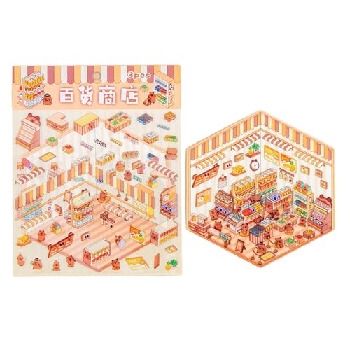 Miniatur Szene Aufkleber Miniatur Simuliertes Kabinenszenenaufkleber Für Scrapbooking Journal Notebook Foto Album Telefon Hülle Kids Craft Sticker von Qsvbeeqj