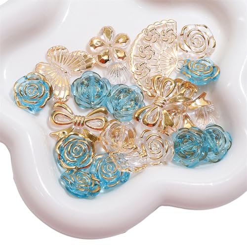 Modische Acrylperlen mit goldfarbenen Details, tragbares Bastelzubehör zum Personalisieren von Schmuckherstellung Modische Acrylperlen mit goldfarbenen Details, tragbares Bastelzubehör zum Personalisieren von Schmuckherstellung von Qsvbeeqj