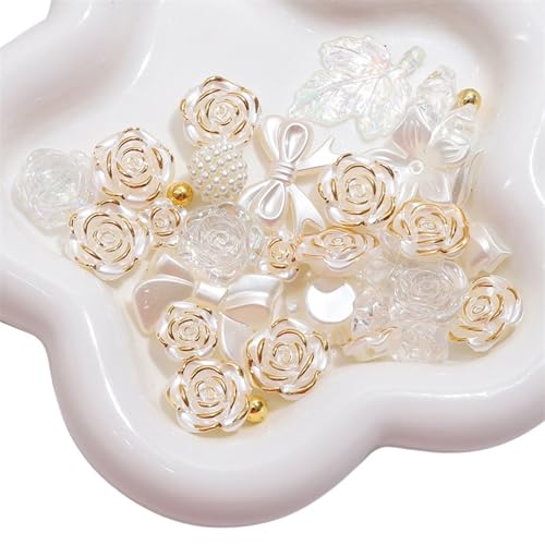 Modische Acrylperlen mit goldfarbenen Details, tragbares Bastelzubehör zum Personalisieren von Schmuckherstellung Modische Acrylperlen mit goldfarbenen Details, tragbares Bastelzubehör zum Personalisieren von Schmuckherstellung von Qsvbeeqj