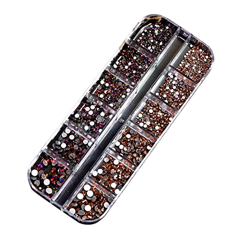 Nagelkunst-Strasssteine, rund, flache Rückseite, Kristall-Nagelsteine für Nägel, Kunst, Telefon, Dekoration, mehrfarbige Kristalle, Dekorationen, Steine mit Nagelkunst-Strasssteine, rund, flache Rückseite, Kristall-Nagelsteine für Nägel, Kunst, Telefon, Dekoration, mehrfarbige Kristalle, Dekorationen, Steine mit von Qsvbeeqj