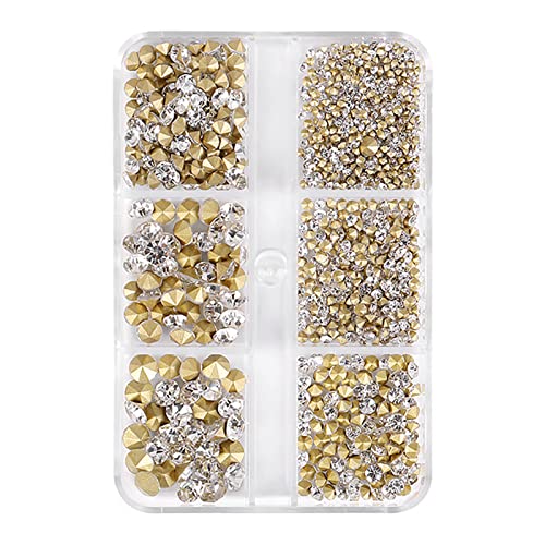 Nagelkunst-Strasssteine mit 6 Fächern, verschiedene Farben, spitzer Boden, Nagelanhänger, Maniküre, Ornament, Strasssteine, spitzer Boden, Dekorationen für Frauen Nagelkunst-Strasssteine mit 6 Fächern, verschiedene Farben, spitzer Boden, Nagelanhänger, Maniküre, Ornament, Strasssteine, spitzer Boden, Dekorationen für Frauen von Qsvbeeqj