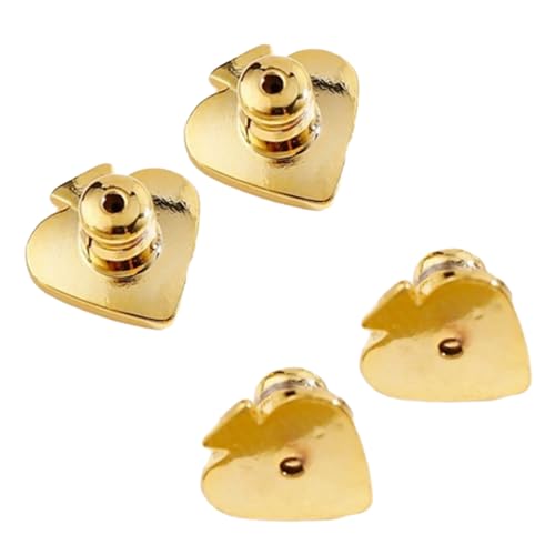 Packung Mit 4 Ohrringrücken Sicherere Kupplungen Ohrring Stecker Herzgeformtes Verriegelungsohrrücken Für Stehohrringe Geeignet von Qsvbeeqj