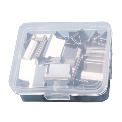 Papierklemmenspender, Handklammer-Spender, 40 Blatt Kapazität, wiederverwendbar, Büro-Bindewerkzeug, Klemmen, verschiedene Größen, Clip-Binder-Clips von Qsvbeeqj