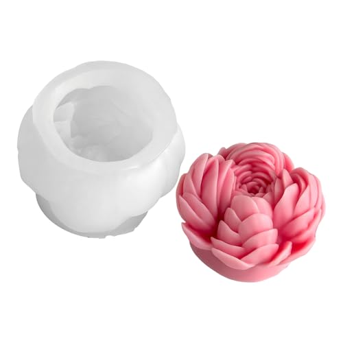 Pfingstrosenblüten-Silikon-Ornament-Formen, Epoxidharz-Formen, Bastelbedarf, Gussteile, Pfingstrosen, Blumen, handgefertigt, Silikon-Bastelbedarf von Qsvbeeqj