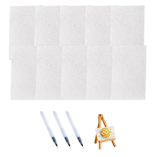 Qsvbeeqj 10 Blätter Puffmalerei Papierhandwerkskits Mit Markierungen Und Miniatur Staffelei Für Kinder Erwachsener Kreativer Textur Craft Blätter Kunstversorgung von Qsvbeeqj