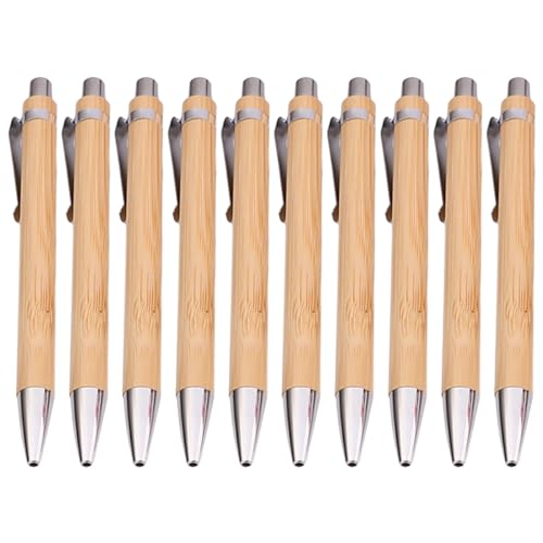 Qsvbeeqj 10x Kugelschreiber 0 5 Mm Einziehbarer Kugelschreiber Bambus Stift Smooth Writing Pen Stationery School Office Supplies von Qsvbeeqj