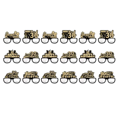 Qsvbeeqj 18pcs Paper Eyewears Für Geburtstagsfeier Handgefertigte Brillen Stilvolle Fotokabinen Requisiten Elegante Soziale Eventdekorationen von Qsvbeeqj