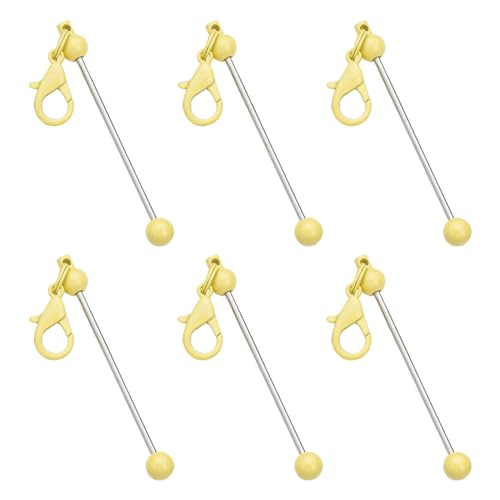 Qsvbeeqj 6 x multifunktionale Perlen-Schlüsselanhänger, Perlen, Schlüsselanhänger, Anhänger, Metall-Schlüsselanhänger für Schmuckherstellung von Qsvbeeqj