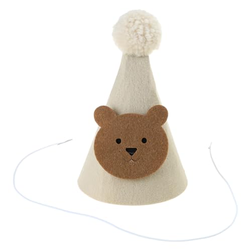 Qsvbeeqj Baby-Geburtstagshut für Kleinkinder, Party, spitze Kappen, verstellbare Größe, mit schönem Bären-Dekor, Foto-Requisiten Qsvbeeqj Baby-Geburtstagshut für Kleinkinder, Party, spitze Kappen, verstellbare Größe, mit schönem Bären-Dekor, Foto-Requisiten von Qsvbeeqj
