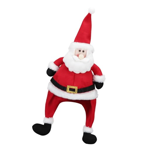 Qsvbeeqj Bequeme Weihnachtsmannmütze für Kinder, Weihnachts-Kopfbedeckung, stilvolle Urlaubsdekoration, Kostümzubehör, Partyzubehör von Qsvbeeqj