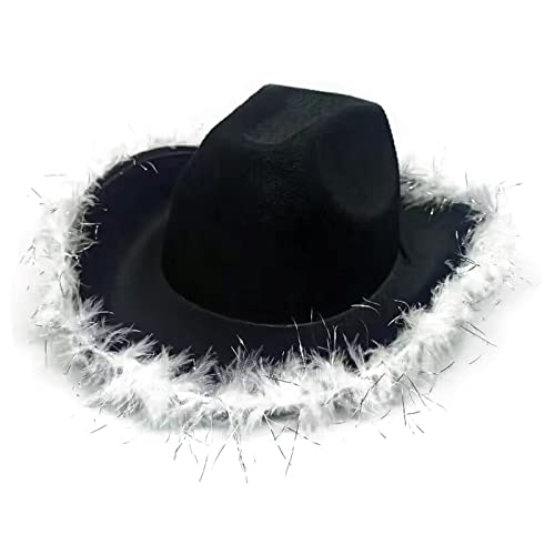 Qsvbeeqj Cowboyhut Brauthut Cowgirl-Hut Braut Junggesellinnenabschied Brautparty Disco Cowboy Fedoras Cowgirl-Hüte für Junggesellenabschied von Qsvbeeqj