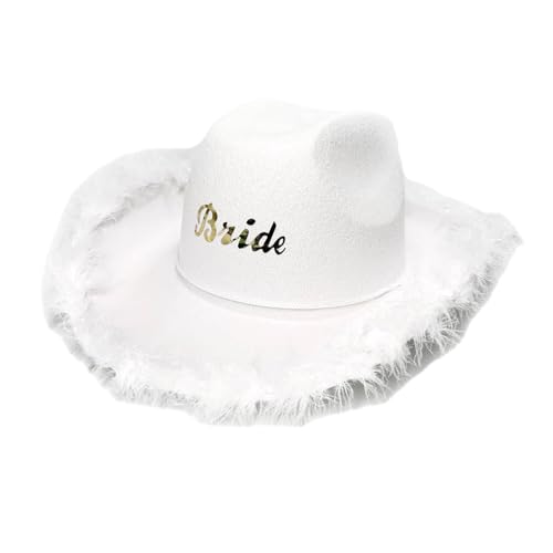 Qsvbeeqj Cowboyhut für Junggesellinnenabschied - Cowgirl Hut für Faschingsparty - Brautzubehör von Qsvbeeqj