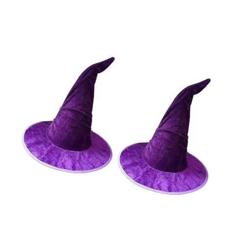Qsvbeeqj Gefalteter Hexenhut für Halloween-Party, Zauberer-Hüte mit bequemem Stoff und flexiblem Draht für längeres Tragen, 2 Stück Hexenhut für Fotografie und Cosplays Qsvbeeqj Gefalteter Hexenhut für Halloween-Party, Zauberer-Hüte mit bequemem Stoff und flexiblem Draht für längeres Tragen, 2 Stück Hexenhut für Fotografie und Cosplays von Qsvbeeqj