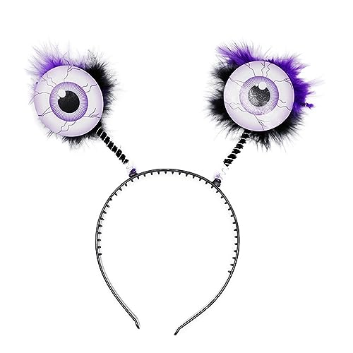Qsvbeeqj Kopfband mit blutigem Auge, Halloween, Angst, lustig, Cosplay, Party, Kopfschmuck, Haarband, lustiges Auge, Haarreif, Halloween, Lederband, Haarband von Qsvbeeqj