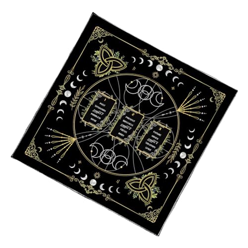 Qsvbeeqj Mystische Symbole Bestickte Tarots Verteilten Matten Leicht Aufrechterhalten Tischdecke Für Psychische Lesungen Und Energiearbeit Tragbare Tarots Lesen Stoff von Qsvbeeqj