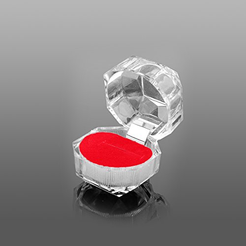 Qsvbeeqj Quadratische Ehering Für Gehäuse Schmuck Für Vorschlag Engagement Hochzeit Schwarz Weiß Rot 3 Farbe Klare Acrylringkasten Schmuckverpackung von Qsvbeeqj