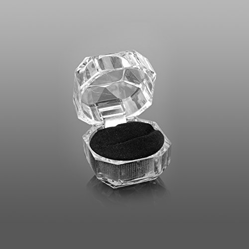 Qsvbeeqj Quadratische Ehering Für Gehäuse Schmuck Für Vorschlag Engagement Hochzeit Schwarz Weiß Rot 3 Farbe Klare Acrylringkasten Schmuckverpackung von Qsvbeeqj