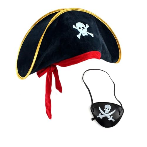 Qsvbeeqj Schöner Piratenhut Piratenhut Stirnband Totenkopf Patch Auge Hut Set Cartoon Kapitän Hut Tricorn Zubehör für Kinder Qsvbeeqj Schöner Piratenhut Piratenhut Stirnband Totenkopf Patch Auge Hut Set Cartoon Kapitän Hut Tricorn Zubehör für Kinder von Qsvbeeqj