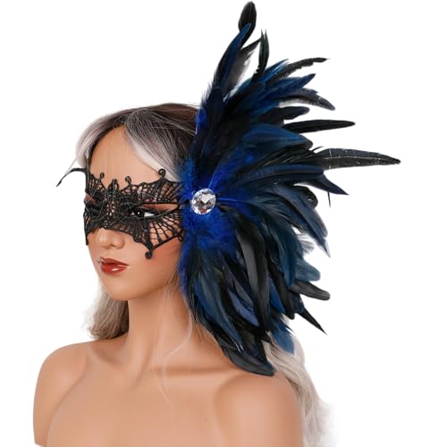 Qsvbeeqj Strass-Spitzen-Maskeraden, Venezianer für Damen, Halloween, Weihnachten, halbes Gesicht, Cosplay, Requisiten, Maskeraden von Qsvbeeqj