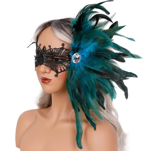 Qsvbeeqj Strass-Spitzen-Maskeraden, Venezianer für Damen, Halloween, Weihnachten, halbes Gesicht, Cosplay, Requisiten, Maskeraden von Qsvbeeqj