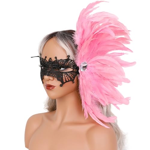Qsvbeeqj Strass-Spitzen-Maskeraden, Venezianer für Damen, Halloween, Weihnachten, halbes Gesicht, Cosplay, Requisiten, Maskeraden von Qsvbeeqj
