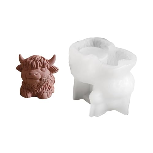 Rinderkopf-Statuenformen, Rinderfiguren, Silikonformen für Epoxidharz, Seife, Topfpflanzen, Vasen, temperaturbeständige Formen von Qsvbeeqj