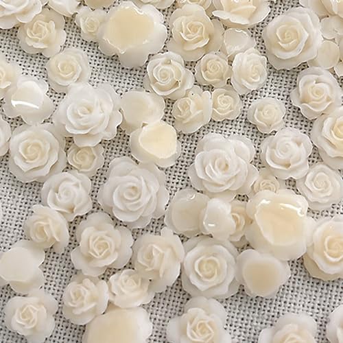 Rosenverzierungen für Schmuckherstellung, Kunstdekorationen, 3D-Blumenkunst-Charms, Harz, Strasssteine, Nägel, 50 Stück Rosenverzierungen für Schmuckherstellung, Kunstdekorationen, 3D-Blumenkunst-Charms, Harz, Strasssteine, Nägel, 50 Stück von Qsvbeeqj