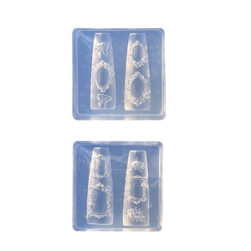 Set Von 2pcs/1pc Silikonnägel Kunstformen Mit Geprägter Rahmendesign Für Handgefertigte Nägel Dekorationen Nagelkunsthandwerk Silikonform Set Von 2pcs/1pc Silikonnägel Kunstformen Mit Geprägter Rahmendesign Für Handgefertigte Nägel Dekorationen Nagelkunsthandwerk Silikonform von Qsvbeeqj