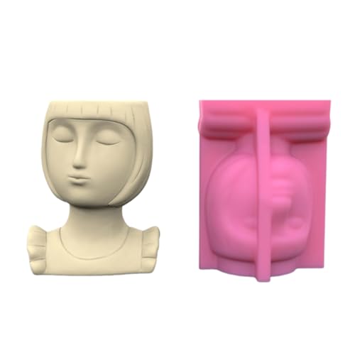 Silikonform für Pflanzen, Vase, Gips, Übertopf, kurze Haare, Stifthalter, Schmuckherstellungszubehör Silikonform für Pflanzen, Vase, Gips, Übertopf, kurze Haare, Stifthalter, Schmuckherstellungszubehör von Qsvbeeqj