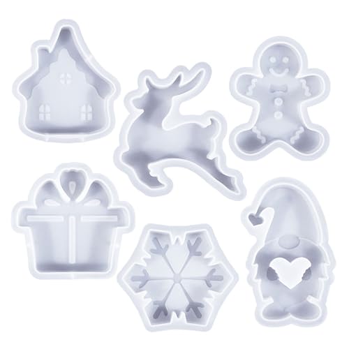 Silikonformen für Epoxidharz, Weihnachtsmotiv, 6/8 Stück Silikonformen für Epoxidharz, Weihnachtsmotiv, 6/8 Stück von Qsvbeeqj