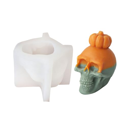 Silikonformen mit Skelettkopf für Seife, Gips, Dekorationen, Halloween-Formen für Halloween-Geschenke von Qsvbeeqj