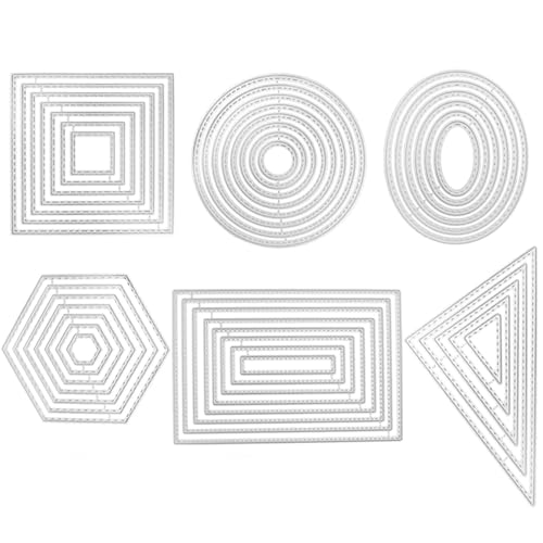 Stanzschablonen in geometrischer Form, 6 Stück, Karbonstahl, Stanzschablonen für Kartenherstellung, Scrapbooking, Fotoalbum, Verzierung, Stanzformen von Qsvbeeqj