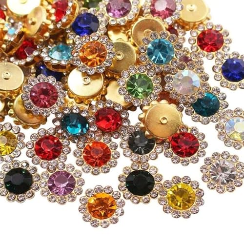 Strasssteine in Blumenform, flache Rückseite, klare Glassteine mit Loch für Kleidung, Kleid, Tasche, Schmuck, 200 Stück von Qsvbeeqj