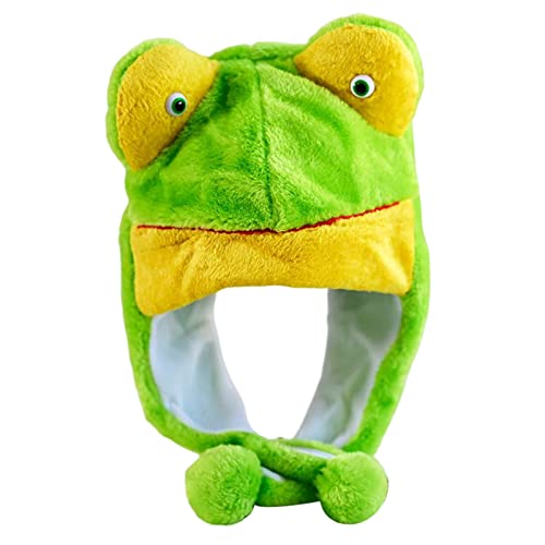 Tier Ohrlappen Kinder Tierhüte für Partyhut Trepper Drama Requisiten für Kinder Ski mit Kapuze, Frosch, Einheitsgröße von Qsvbeeqj