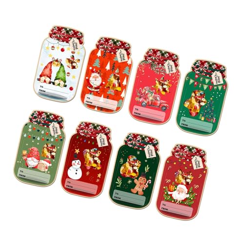Weihnachtskarten-Set, stilvolle Einmachglas-Form, bunte Grußkarte für Feiertage, Feiern von Qsvbeeqj