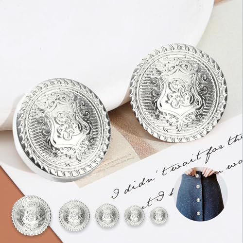 50 PCS Knöpfe Silbrig, Silbrig Knöpfe zum Annähen Dekorative Knöpfe Blazer Knöpfe Silbrig Knöpfe für Mantel Blazer Knöpfe Set Hosen Ersatz Knöpfe für Blazer Anzüge Kochjacke Uniform Jacke DIY (Set C) 50 PCS Knöpfe Silbrig, Silbrig Knöpfe zum Annähen Dekorative Knöpfe Blazer Knöpfe Silbrig Knöpfe für Mantel Blazer Knöpfe Set Hosen Ersatz Knöpfe für Blazer Anzüge Kochjacke Uniform Jacke DIY (Set C) von Qtksceadlnce