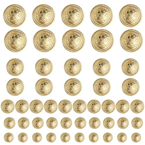 50 Stück Knöpfe Gold, Goldene Knöpfe zum Annähen Dekorative Knöpfe Blazer Knöpfe Gold Knöpfe für Mantel Blazer Knöpfe Set Hosen Ersatz Knöpfe für Blazer Anzüge Kochjacke Uniform und Jacke DIY (Set A) 50 Stück Knöpfe Gold, Goldene Knöpfe zum Annähen Dekorative Knöpfe Blazer Knöpfe Gold Knöpfe für Mantel Blazer Knöpfe Set Hosen Ersatz Knöpfe für Blazer Anzüge Kochjacke Uniform und Jacke DIY (Set A) von Qtksceadlnce