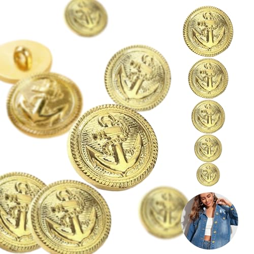 50 Stück Knöpfe Gold, Goldene Knöpfe zum Annähen Dekorative Knöpfe Blazer Knöpfe Gold Knöpfe für Mantel Blazer Knöpfe Set Hosen Ersatz Knöpfe für Blazer Anzüge Kochjacke Uniform und Jacke DIY (Set B) 50 Stück Knöpfe Gold, Goldene Knöpfe zum Annähen Dekorative Knöpfe Blazer Knöpfe Gold Knöpfe für Mantel Blazer Knöpfe Set Hosen Ersatz Knöpfe für Blazer Anzüge Kochjacke Uniform und Jacke DIY (Set B) von Qtksceadlnce