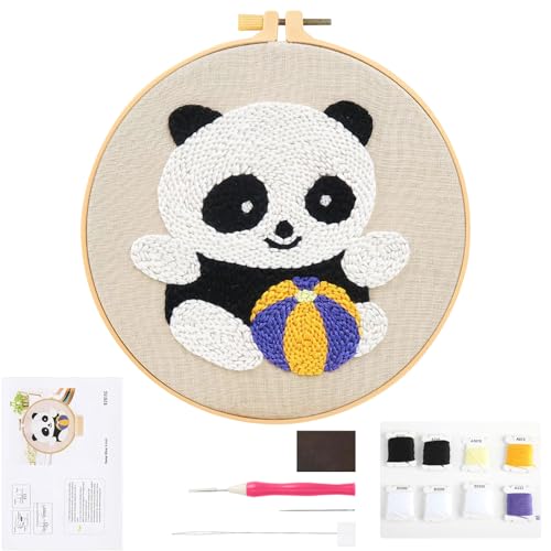 Stanznadel Stickerei Starter Kit, Punch Needle Stickerei Set für Anfänger Panda Stanznadel Stickerei Starter Kit für Kinder Erwachsene Basteln DIY Stanznadel Stickrahmen Kit für Kinder Erwachsene Stanznadel Stickerei Starter Kit, Punch Needle Stickerei Set für Anfänger Panda Stanznadel Stickerei Starter Kit für Kinder Erwachsene Basteln DIY Stanznadel Stickrahmen Kit für Kinder Erwachsene von Qtksceadlnce